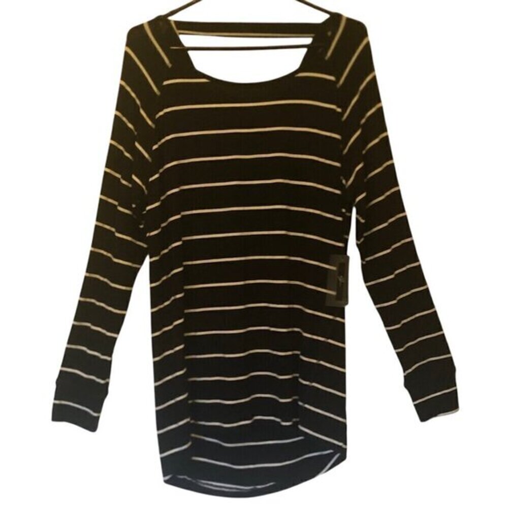 NWT black/white striped tunic sz M